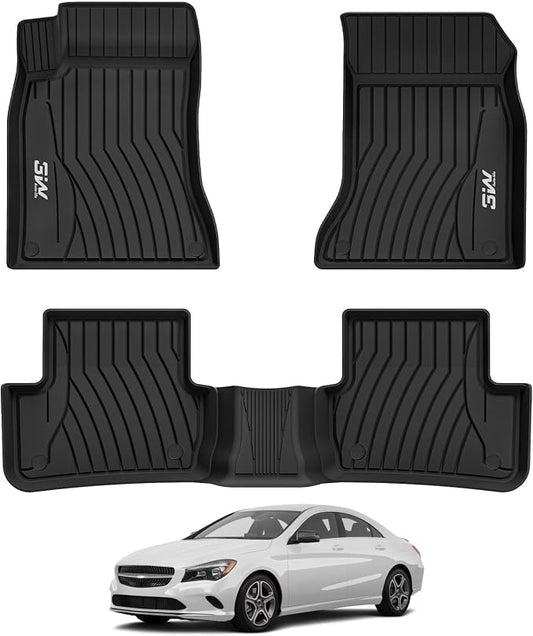 3W Floor Mats for Mercedes Benz CLA 2014-2019 & GLA 2015-2020, 250/45 AMG TPE All Weather Custom Fit Floor Liner for Benz CLA GLA 1st and 2nd Row Car Mats