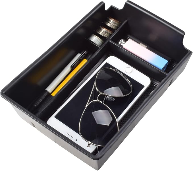 Center Console Organizer Compatible with Hyundai Sonata 2020 2021 2022 2023 Accessories, Sonata N-Line/Limited Insert Tray Secondary Storage Armrest Box ABS Black