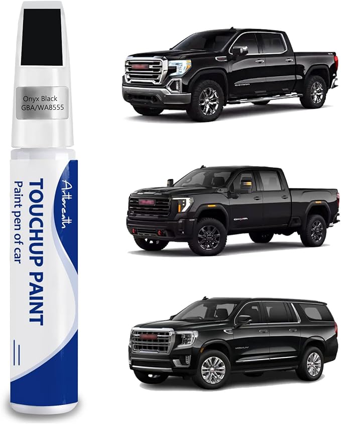 Onyx Black(GBA/WA8555) Touch Up Paint for GMC-Exact Match–Chips and Nicks Car Paint Scratch Repair Kit Automotive Paint Pen for Sierra 1500/2500 HD/Acadia/Canyon/Savana/Terrain