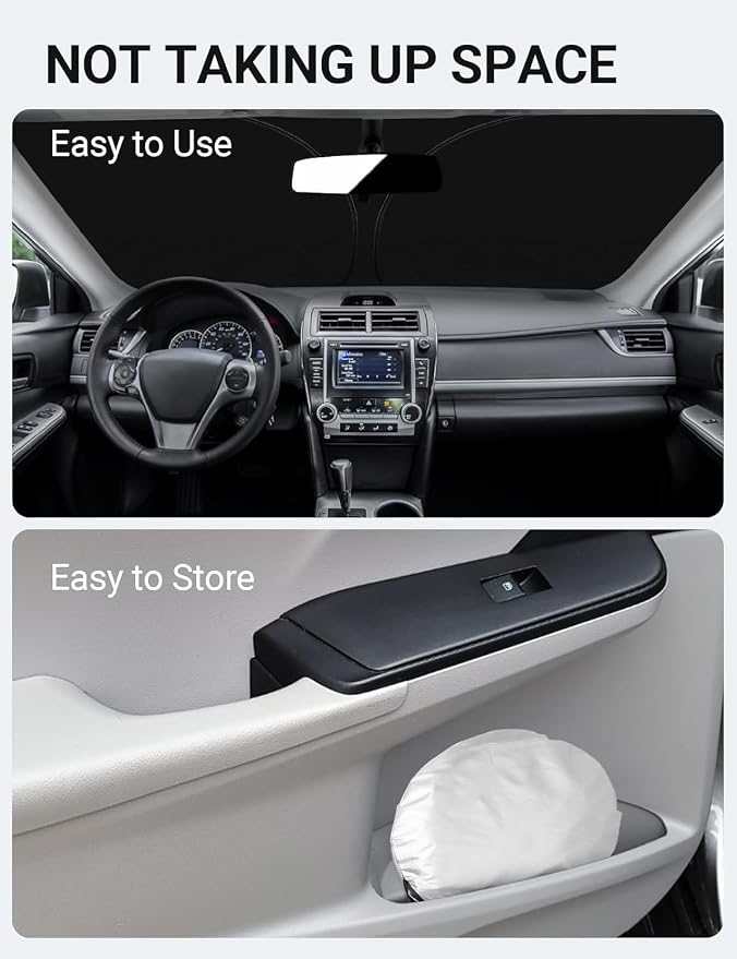 Proadsy 2026 Upgrade Front Windshield Sun Shade Foldable Sunshade Protector Custom Fit 2013-2017 Camry LE XLE Hybrid SE XSE Sedan Accessories