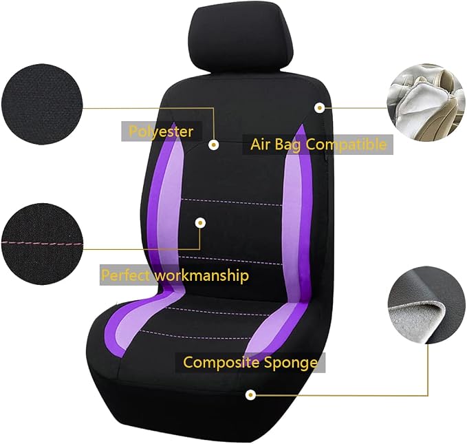 Flying Banner Car Seat Covers Front Seats Rear Bench Polyester car seat Protectors Easy installations Rear Bench Split Classic Man Lady Truck