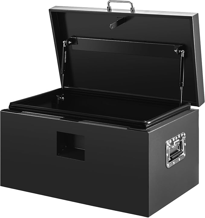 30" Truck Tool Box,Heacy Duty Metal Storage Organizer with Strong locking tongue,Trailer Tongue Box with Safe Hinge, for Truck,Pickup,RV,Garage,Best gift for family and friend,Black Power Coating
