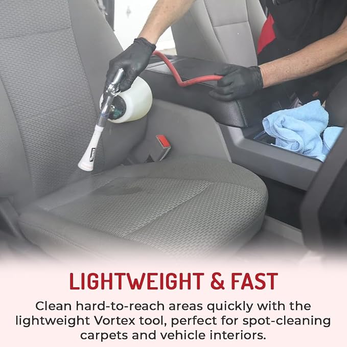 HI-TECH Vortex I Air Cleaning Gun – Deep Cleans Auto Interiors & Exteriors – Compressed Air Powered – Car Detailing Tool for Dirt, Dust, Grime & Stains