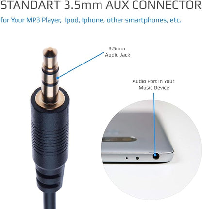 Aux Input Cable Adaptor, Stereos Alpine Aux Jack 3.5mm Converter for Alpine, JVC Stereo CDA 7998R, 9535R, 9830R, 9831R, 9833R, 9847R, 9851R, 9853R, 9855R, 9812RB, 9854R