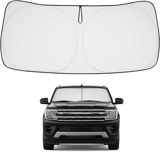Proadsy 2026 Upgrade Front Windshield Sun Shade Foldable Sunshade Protector Custom Fit 2018-2024 Ford Expedition Accessories