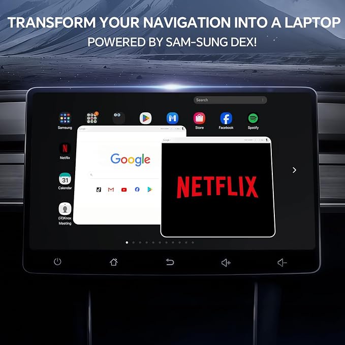 Car Screen Mirroring Adapter with Wireless CarPlay - Supports Watching Any App (YouTube, Net-Flix, TikTok, etc.), Compatible with Factory-CarPlay Equipped Vehicles