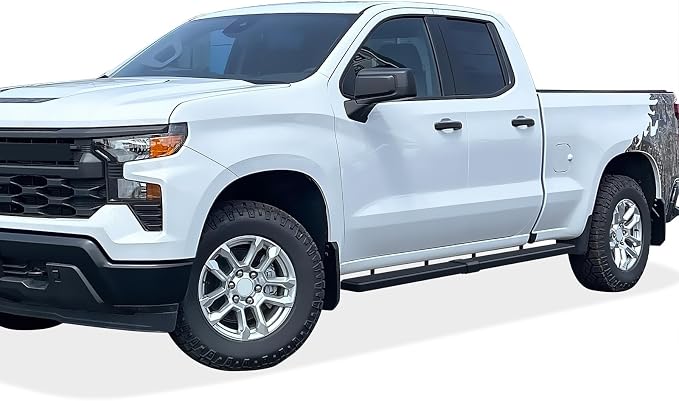 APS (Stainless Steel 6in Wheel to Wheel) Bars Compatible with Chevy Silverado GMC Sierra 1500 2019-2026 Crew Cab 6.5ft Bed & 2500 HD 3500 HD 2020-2026 (Silverado 1500 LTD Sierra 1500 LD 2022)
