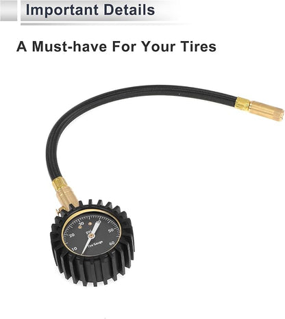 1 Pc Universal Tire Pressure Gauge 0-60 PSI 2.56 Inch Digital Pressure Gauge with Gear Sleeve Tyre Air PSI Meter for Motorcycle SUV Truck