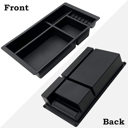 Center Console Organizer Compatible with 2015-2020 Chevy Yukon Tahoe Suburban and 2014-2018 GMC Sierra Silverado Tray Accessories Armrest Storage-Full Console w/Bucket Seats ONLY