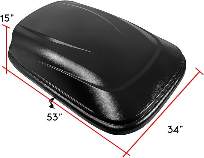 Heavy Duty Rooftop Cargo Carrier ABS Lockable Car Roof Rack Cargo Carrier, Capacity 110 LBS, 53 X 34 X 15 Inches, Black