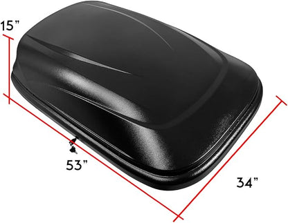 Heavy Duty Rooftop Cargo Carrier ABS Lockable Car Roof Rack Cargo Carrier, Capacity 110 LBS, 53 X 34 X 15 Inches, Black