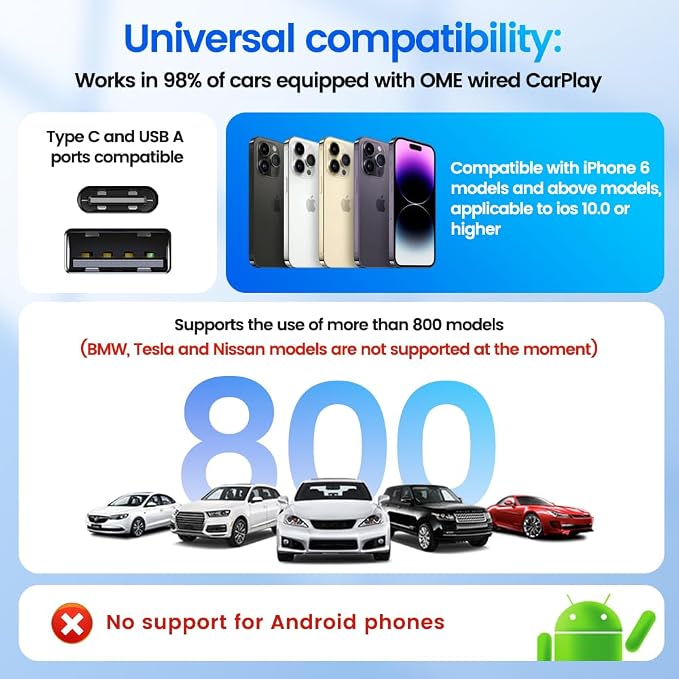 Carlinkit Wireless CarPlay Adapter MINI SE for iPhone, Convert OEM Wired to Wireless CarPlay 2026 Dongle Plug & Play Auto Connect Fast Easy Use for Cars from 2016