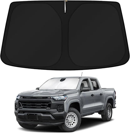 KUST Windshield Sun Shade for Chevrolet Chevy Colorado 2023 2024 2025 2026 Accessories Custom Fit Sunshades Sun Visor Protectors Blocks UV Rays
