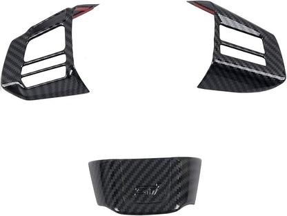 HIGH FLYING Carbon Grain Car Interior Accessories Steering Decoration Trim ABS 3pcs for Subaru WRX STI 2016 2017 2018 (NOT Fit Turbo CVT)