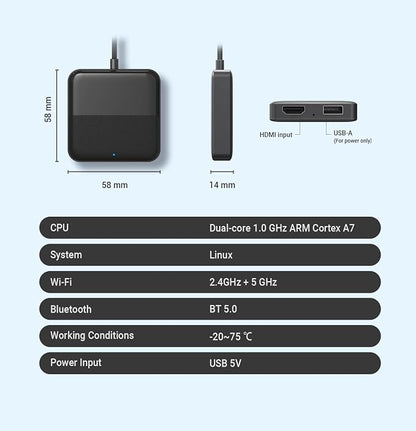 Car TV Mate PRO 2025-Stick Converter,HDMI & Wireless CarPlay Android Auto Adapter, No Latency,HDMI to USB Port Converter Work for Cars 2016+ with Wired carplay,Plug & Play