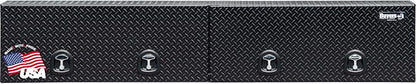 Buyers Products 1721361 Topsider Truck Tool Box, 16x13x96 Inch, Gloss Black Diamond Tread Aluminum, Dual Flip-Up Doors, Locking Compression Latch, Weather Resistant, No-Drill Mount, Made in USA