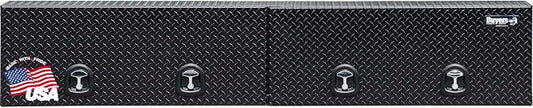 Buyers Products 1721361 Topsider Truck Tool Box, 16x13x96 Inch, Gloss Black Diamond Tread Aluminum, Dual Flip-Up Doors, Locking Compression Latch, Weather Resistant, No-Drill Mount, Made in USA
