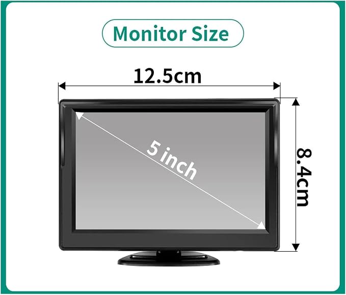Reversing Camera Kit for Master 3 5-inch TFT LCD Car Dual Bracket Monitor with Brake Light Rear Waterproof Reverse Camera