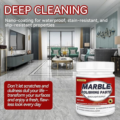 Granite Polishing Paste, Marble Cleaner Countertop, Quartz Polish, Granite Polishing Kit | Marble Cleaner and Polish - Enhances Shine & Maintenance, Safe for Stone Surfaces, 2.2LB (1 - PCS)
