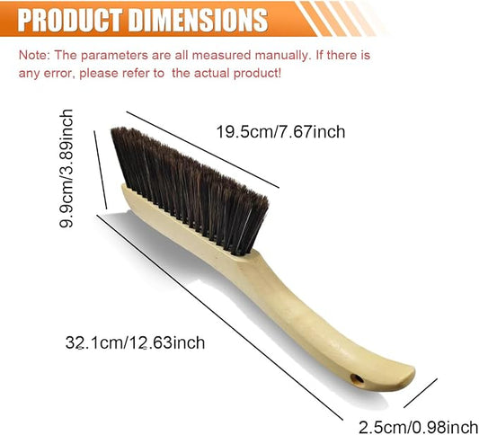 Wooden Auto Interior Dust Brush, Long Handle Car Detailing Brush, Multipurpose Automotive Soft Duster for Dashboard, Workshop, Air Vent, Skylight (Curved Handle)
