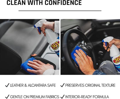 Sisbrill 361 Multi Purpose Car Interior Cleaner Spray - Stain Remover Seat Cleaner, Upholstery, Dashboard, Leather - Car Cleaning Supplies Interior and Exterior - Pack of 2 (25 fl oz Each)