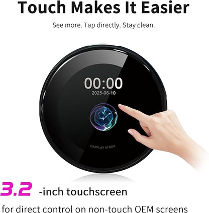 CUSP 3.2 Inch Screen CarPlay AI Box, Wireless Adapter for Factory Wired or Wireless CarPlay Cars, Magic Streaming Video Box with Netflix YouTube TikTok, Android Auto, TF Card, Plug and Play