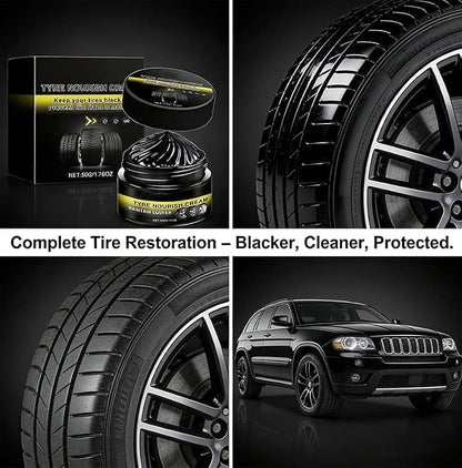 Tyre Nourish Cream for Tires,Tire Nourish Cream,Tire Wax Black,Restores Black Gloss,Shine,for Car Tires(2Pcs)