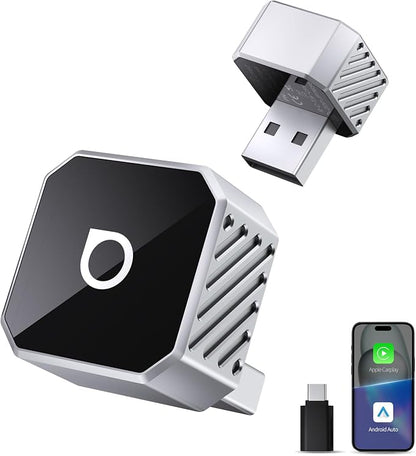 OTTOCAST Mini 3.0 (Pot) 2025 Wireless CarPlay & Android Auto 2-in-1 Adapter, Plug & Play, 5GHz WiFi, Auto Connect for iPhone & Android, Fits 98%+ OEM Wired CarPlay Cars