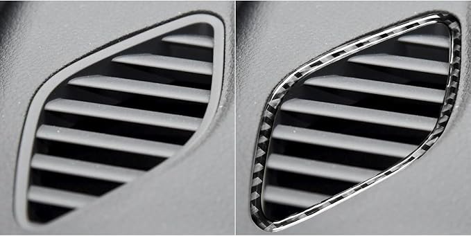 Real Premium Carbon Fiber Sticker Compatible with Audi A3 S3 RS3 8V 2013 2014 2015 2016 2017 2018 2019 Car Dashboard Sides defogging air Vent Decor Auto Interior Accessories Trim Black