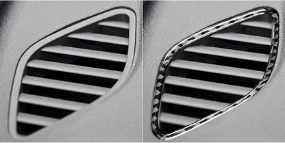 Real Premium Carbon Fiber Sticker Compatible with Audi A3 S3 RS3 8V 2013 2014 2015 2016 2017 2018 2019 Car Dashboard Sides defogging air Vent Decor Auto Interior Accessories Trim Black