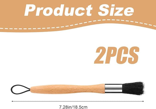 Lyreh 2pcs Auto Parts Cleaning Brushes, Wood Handle Detailing Cleaner Brushes with Lanyard for Cleaning Automotive Engine Car Motors Machinery