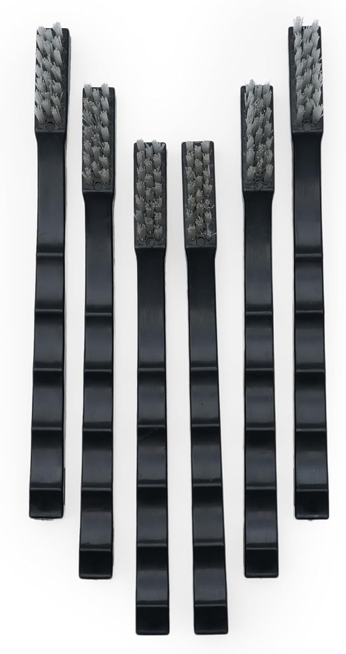 Nanoskin 6-Pack Toothbrush Style Brushes - Professional Detailing Brush Set, Car Interior and Upholstery Cleaning, Durable Nylon Bristles, Precision Automotive Cleaning, Essential Detailer's Toolkit
