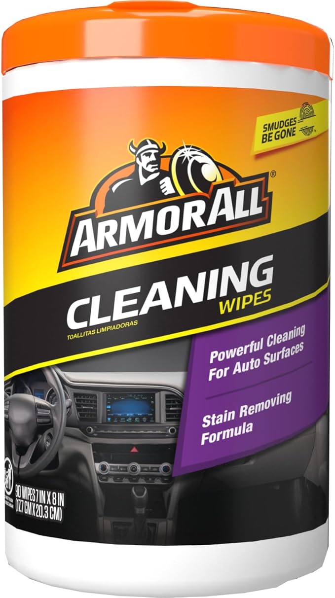 Armor All Car Cleaning Wipes 90-Count - Convenient Car Interior, Dashboard, Leather, Fabric & Vinyl Wipes, Gift for Car Lovers