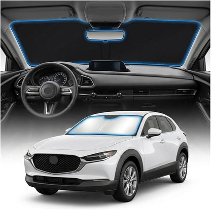 for Mazda CX30 Sun Shade Windshield Cover - Custom Fit CX-30 Accessories 2019-2025 2026 Sunshade Foldable UV Protection & Heat Shield Sun Visor Accessories