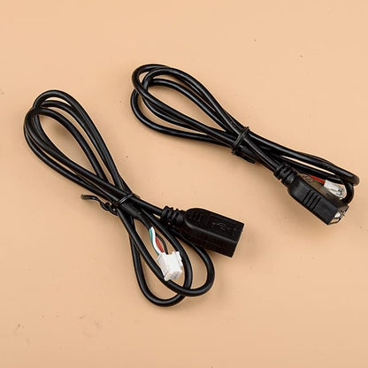 beler Universal 4Pin & 6Pin Connector USB Extension Cable Adapter for Android Car Radio Stereo