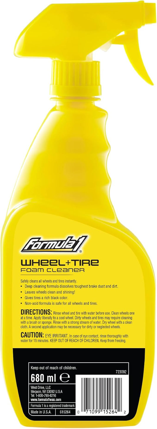 Formula 1 Wheel & Tire Cleaner - Removes Brake Dust and Dirt, Quickly Shines Rims & Tires, Safe for All Cars, Trucks, and Motorcycles (23 oz)