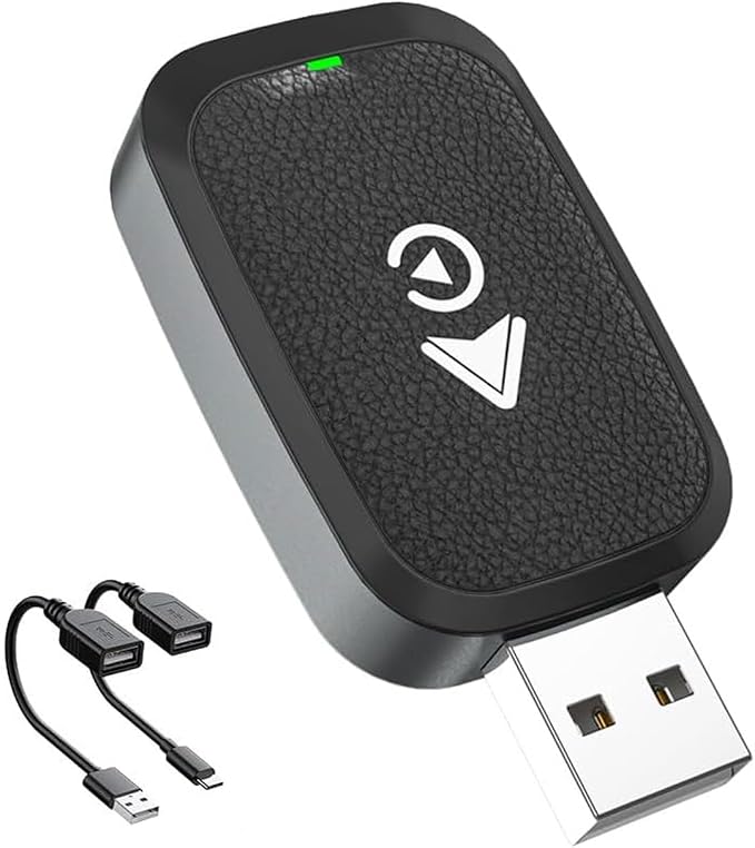 for Ford Fiesta/Fiesta Zetec S/Fiesta Mountune/Fiesta St 2000-2026, Wireless Carplay Mini Adapter Effortlessly Convert Wired to Wireless CarPlay USB Plug Play Adapter,A/Black
