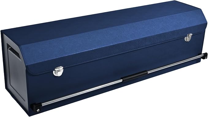 Car Trunk Organizer for Honda CR-V 2017-2022, Collapsible Sturdy Trunk Storage Container with Lid and Handle Large Leather Car Trunk Storage (Blue,39.7 x 11.4 x 12.2in)