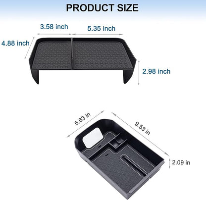 JDMCAR Upgraded Center Console Organizer Compatible with Toyota RAV4 2025 2024 2023 2022 2021 2020 2019 Interior Accessories, Gear Shift Storage Tray Secondary Box Insert Divider - 2pcs