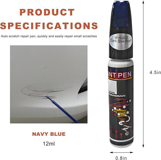 Touch Up Paint for Cars, Two-In-One Auto Body Scratch Repair Gloss Fill Pen, Professional Easy & Quick Scratch Remover Paint Pen for Most Vehicles, Car Accessories (Dark Blue Pearl)