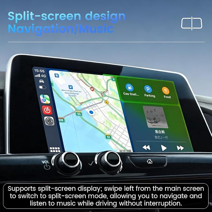 HomeBeyond 2-in-1 Wireless CarPlay & Android Auto Adapter, Plug & Play CarPlay Dongle Converts Wired to Wireless, Fast Auto-Connect, No Delay, Compact Design for iPhone & Android with USB/USB-C Port