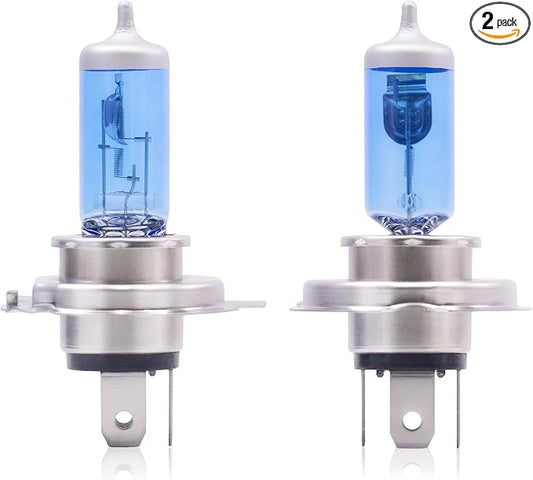 Sinoparcel H4/9003 Halogen Headlight Bulb High and Low Beam 3800K, 150% More Brightness Replacement for Standard 60W/55W Bulb, Pack of 2