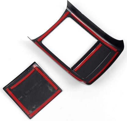HIGH FLYING Carbon Fiber Grain Car Interior Accessories Center Console Armrest Air Vent Cover Trim Kit ABS 2pcs for Subaru WRX STI 2015 2016 2017 (Not Fit 2018 Model)