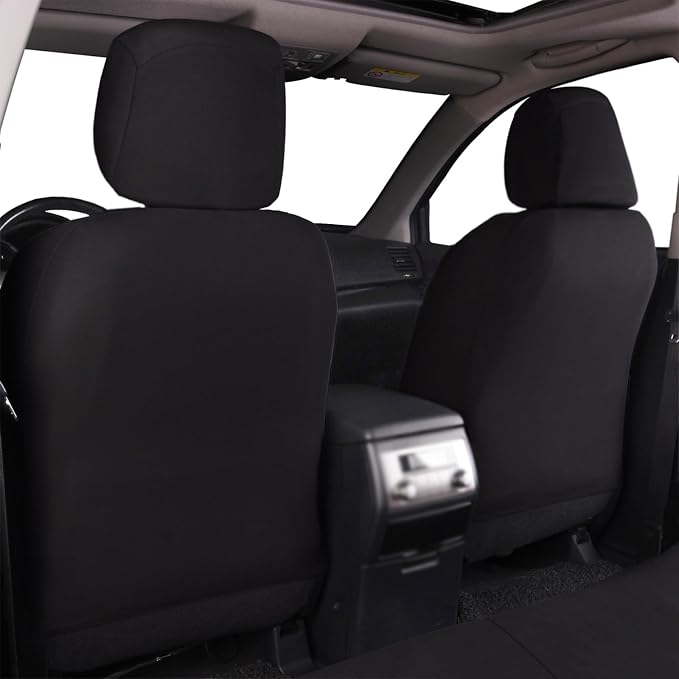 Flying Banner Car Seat Covers Front Seats Rear Bench Polyester car seat Protectors Easy installations Rear Bench Split Classic man Lady Truck (Full Set - Low Back - Combo Pack, Black Purple)