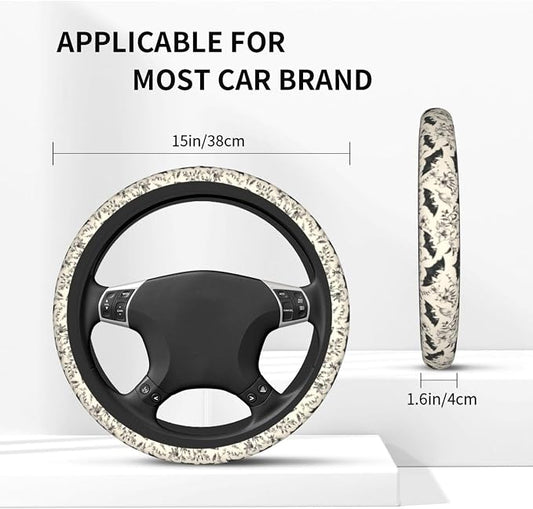 Halloween Steering Wheel Covers Non Slip Neoprene Universal 15 Inch Steering Wheel Protector Car Cover for Men Women