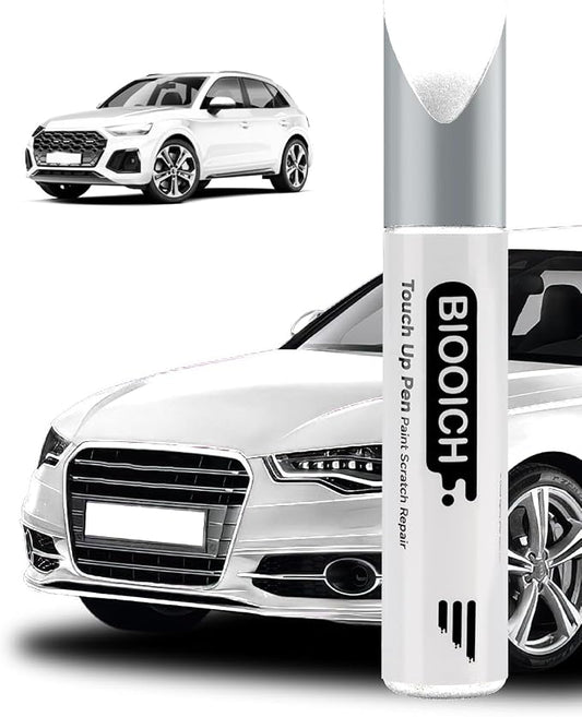 Touch Up Paint Pen Exact Color Match Car Chip and Scratch Repair (for Audi, Glacier White(2Y/LS9R))