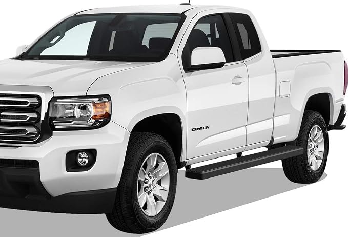 APS Running Boards (Nerf Bars Side Steps Step Bars) Compatible with Chevy Colorado GMC Canyon 2015-2026 Crew Cab 6ft Bed (Black Powder Coated 5 inches Wheel to Wheel)