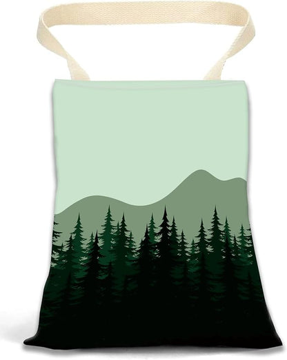 Car Garbage Can, Hanging Car Trash Can Bag for Vehicle, Travelling, Camping, Cute Car Back Seat Organizer, Dark Mountain
