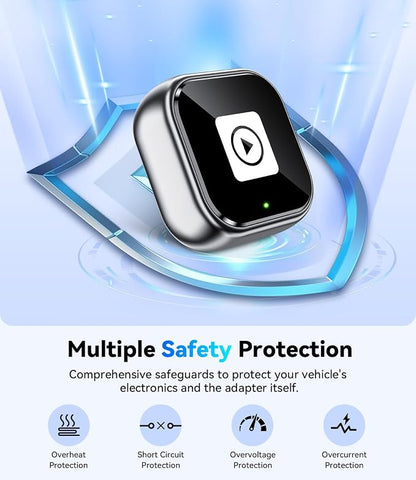 Wireless CarPlay Adapter & Android Auto, Wired to Wireless Carplay Adapter for Apple iPhone & Android, Mini USB Design with Type-C Extension, Plug and Play, No Latency & Auto-Reconnect, 2026 Upgraded