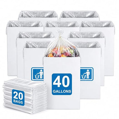 40 Gallon Cardboard Trash cans for Events (Pack of 10)， with 20 Liners Included，Be applicableOutdoor Events pop up Trash cans for Parties，Reusable Portable Garbage Can，in-Home Recycling Bins